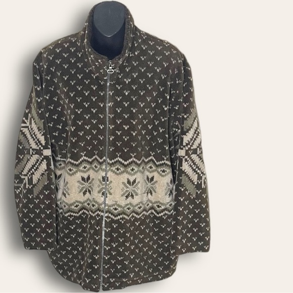 MUSKOKA Lakes Plush Zip Front Jacket Size Medium Green - Picture 2 of 16